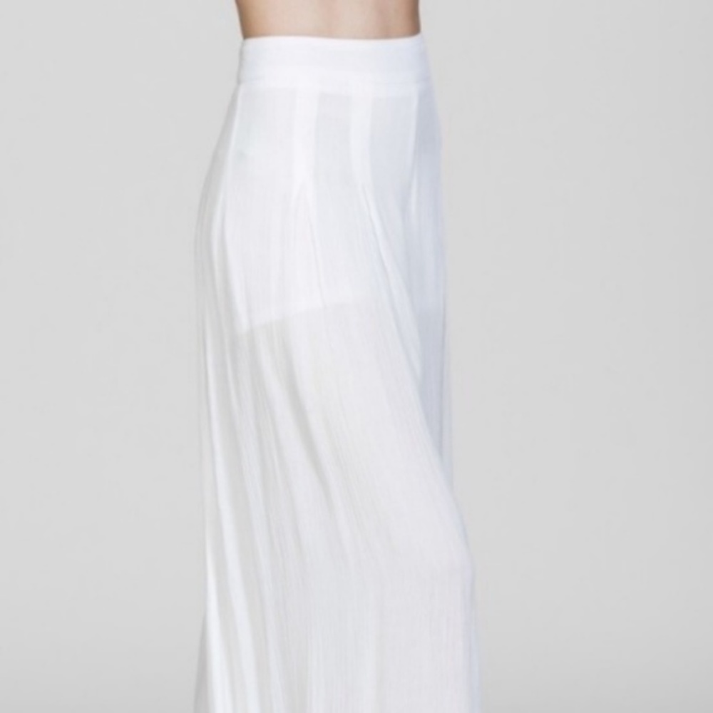 Lightweight White High Waist Palazzo Pants - Picture 4 of 5